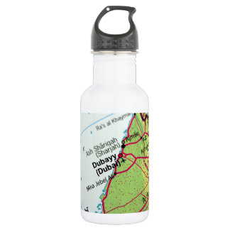 Botella De Agua Mapa de la ciudad de Dubái