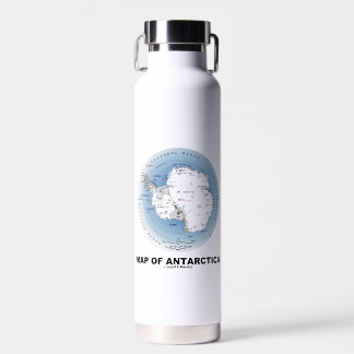 Botella De Agua Mapa De La Geografía Antártica