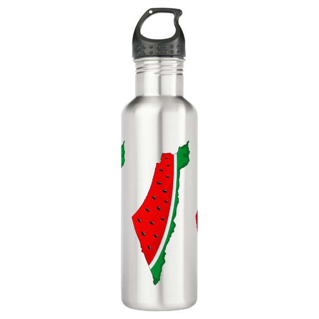 Botella De Agua Mapa de Palestina sandía símbolo de la libertad (Anverso)