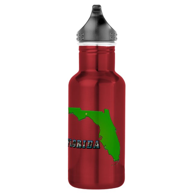 Botella De Agua Mapa del estado de Florida y texto (Derecha)