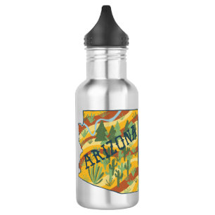 Botella De Agua Mapa ilustrado de PERSONALIZAR IT Arizona