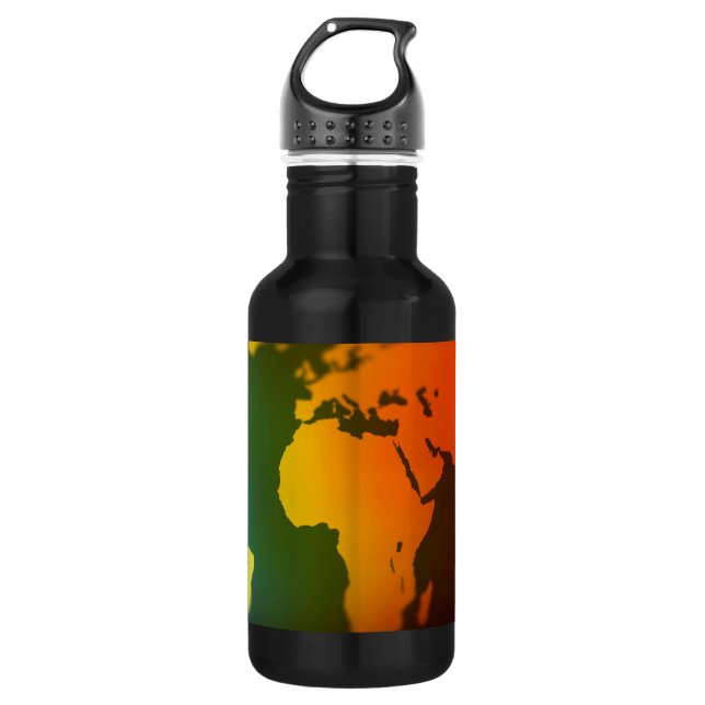 Botella De Agua Mapa mundial de día y noche (Anverso)
