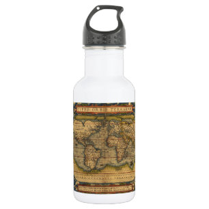 Botella De Agua Mapa Mundial Viaje Antiguo Ortelius Europa