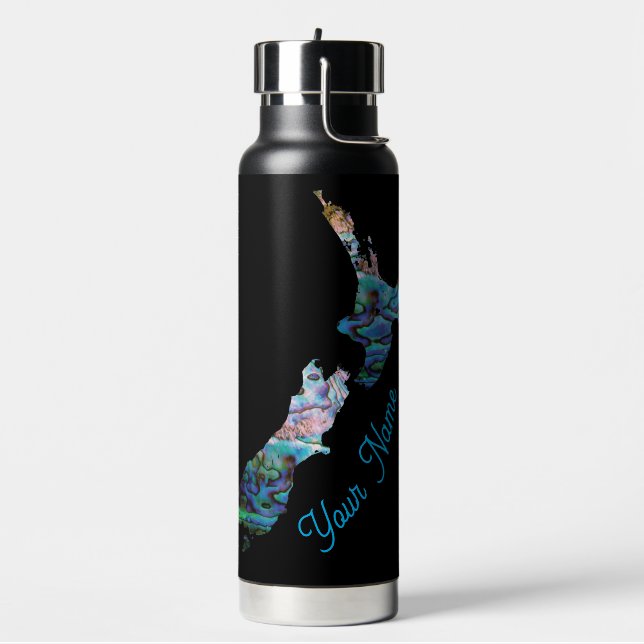BOTELLA DE AGUA MAPA PAUA DE NUEVA ZELANDIA (Izquierda)