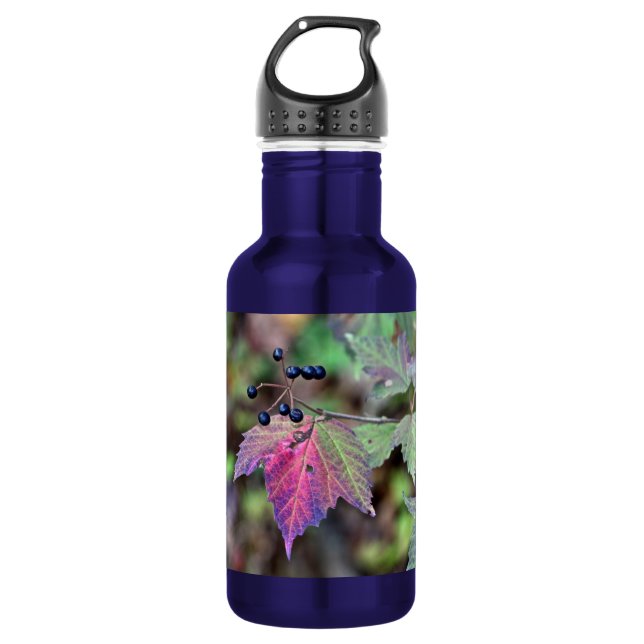 Botella De Agua Mapleleaf Viburnum hojas de otoño y bayas (Anverso)