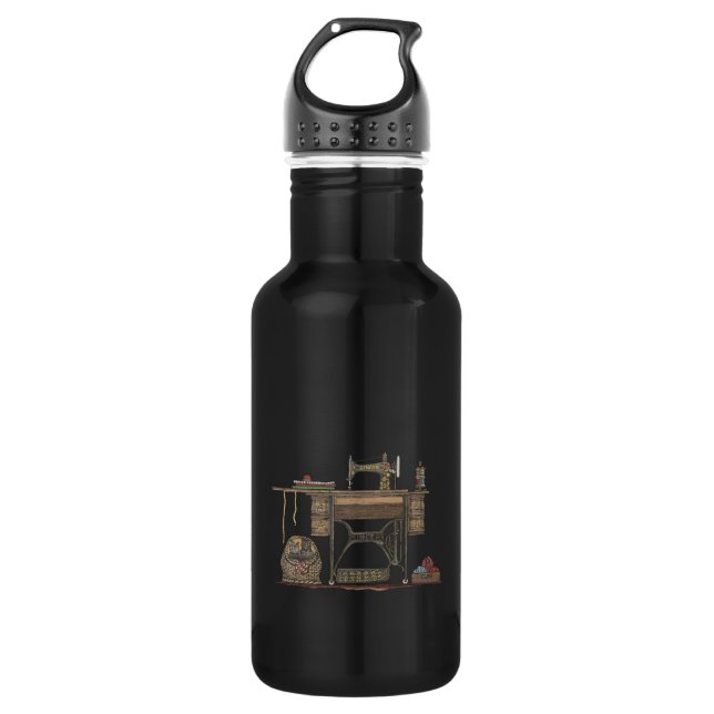 Botella De Agua Máquina de coser y gatitos del pedal (Anverso)
