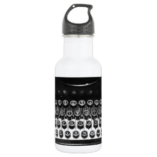 Botella De Agua Máquina de escribir blanco y negro