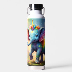 Botella De Agua Maravillas radiantes: Elefante Unicornio, bebé arc