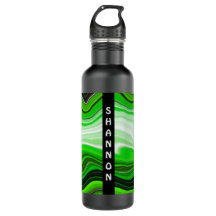 Marble de arte fluido negro y verde personalizado