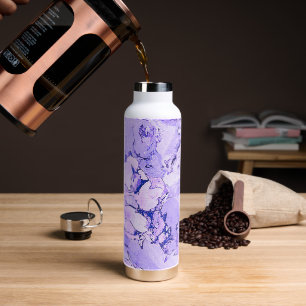 Botella De Agua Marble italiano elegante azul blanco moderno Resum