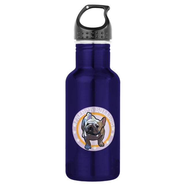 Botella De Agua Marca de bulldog francesa (Anverso)