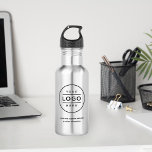 Botella De Agua Marca de logotipo y nombre comercial del personali<br><div class="desc">La botella de agua con marca de acero inoxidable personalizado presenta el diseño del logotipo profesional de su empresa, junto con la redacción de su nombre comercial, lema, sitio web, ubicación u otra información que se puede personalizar. Simplemente agregue el logotipo de su empresa al espacio de imagen de marcador...</div>