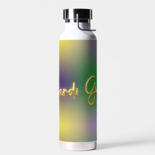 Botella De Agua Mardi Gras Amarillo, Púrpura, Verde