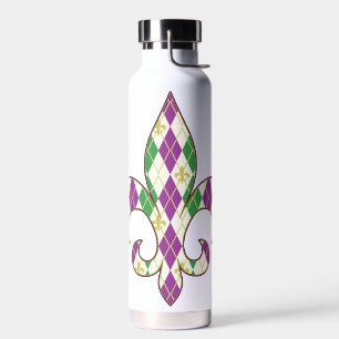 Botella De Agua Mardi Gras Argyle