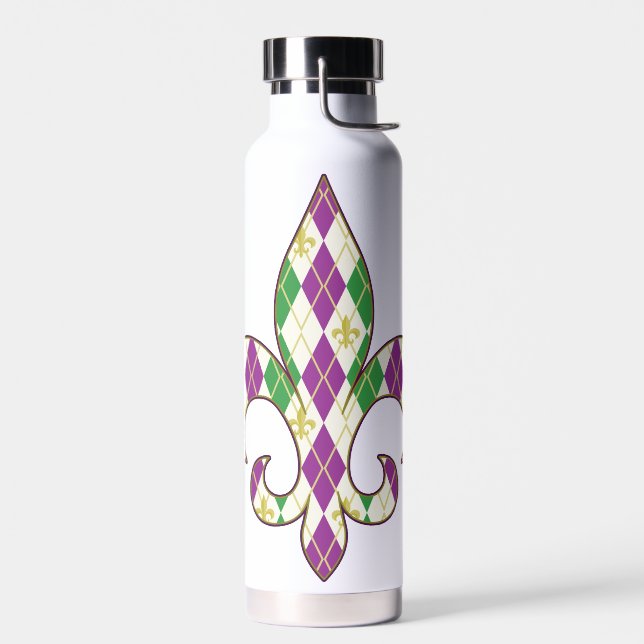 Botella De Agua Mardi Gras Argyle (Izquierdo)