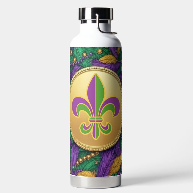 Botella De Agua Mardi Gras Fleur de lis (Izquierda)