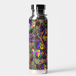 Botella De Agua Mardi Gras Todo Las Bocas Máscaras Agua fría calie