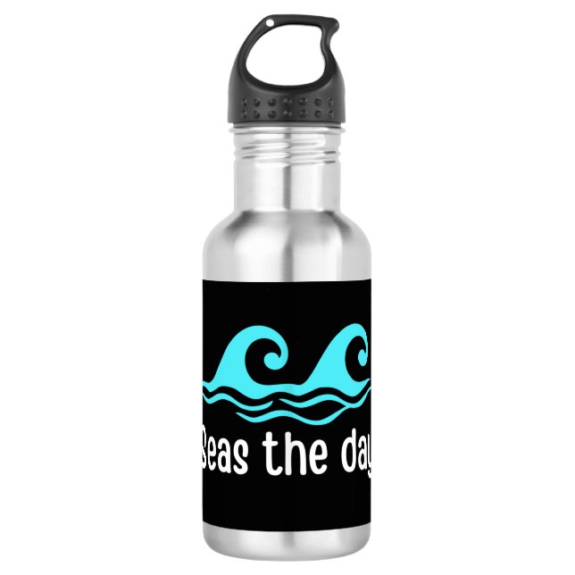 Botella De Agua Mares El Día Del Océano Divertido (Anverso)