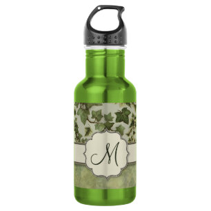 Botella De Agua Marfil de color florentino con monograma