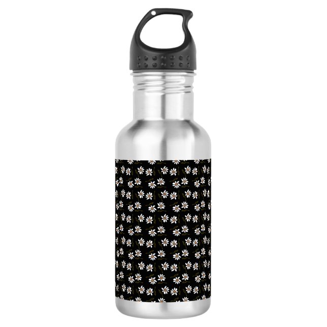 Botella De Agua margarita negra (Anverso)