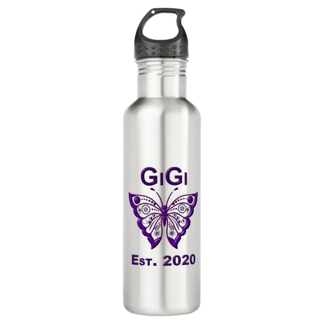 Botella De Agua Mariposa Adorable Gigi "Est 2020" (Anverso)