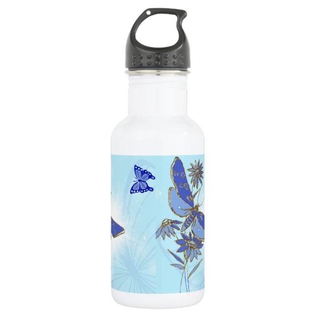 Botella De Agua Mariposa azul (Anverso)