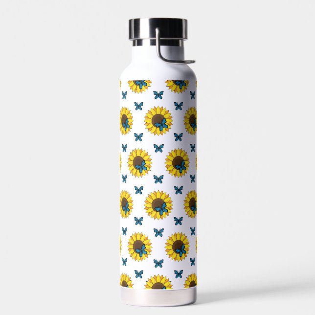 Botella De Agua Mariposa azul y girasol (Izquierdo)