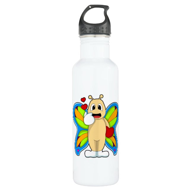 Botella De Agua Mariposa con corazón (Anverso)