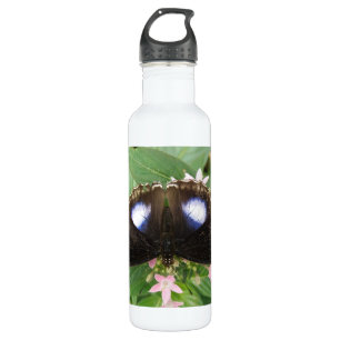 Botella De Agua Mariposa con manchas azules