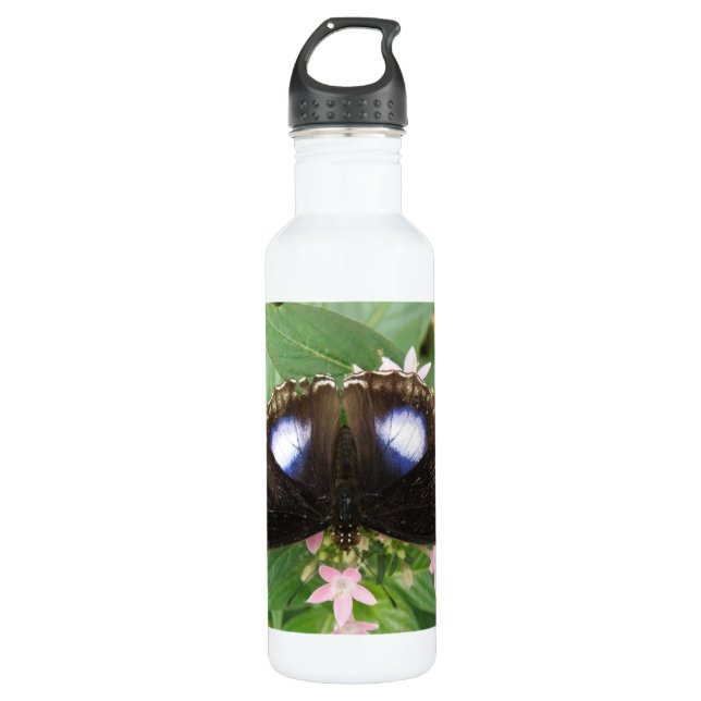 Botella De Agua Mariposa con manchas azules (Anverso)