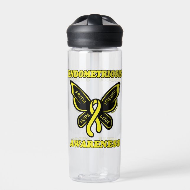 Botella De Agua Mariposa/Conciencia...Endometriosis (Delante)