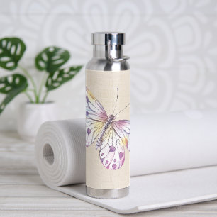 Botella De Agua Mariposa En Burlap