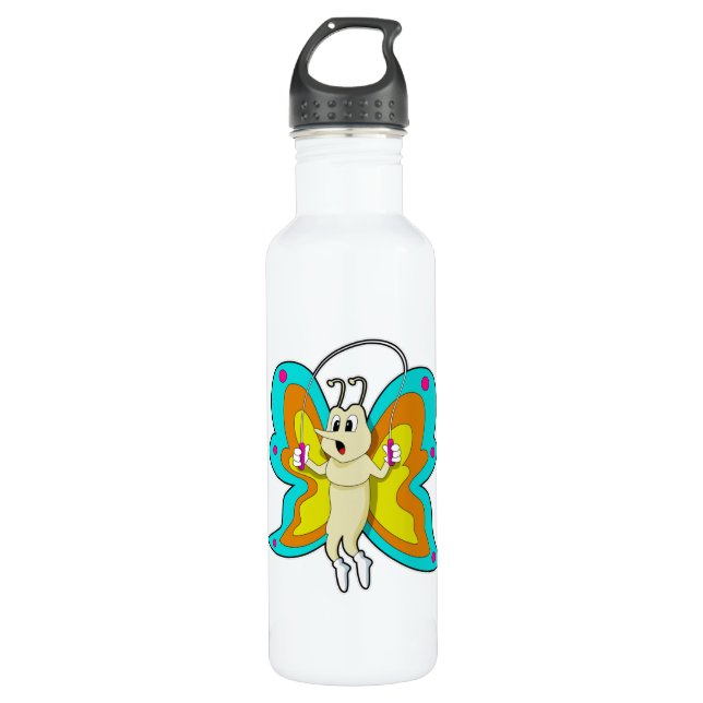 Botella De Agua Mariposa en la cuerda Jumping Fitness (Anverso)