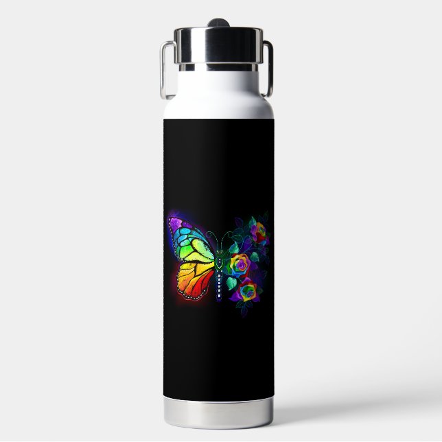 Botella De Agua Mariposa florida arcoiris (Frente)