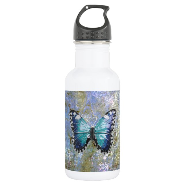 Botella De Agua Mariposa Galaxia Azul (Anverso)