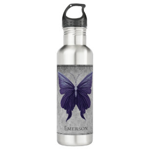 Botella De Agua Mariposa gaseada morada