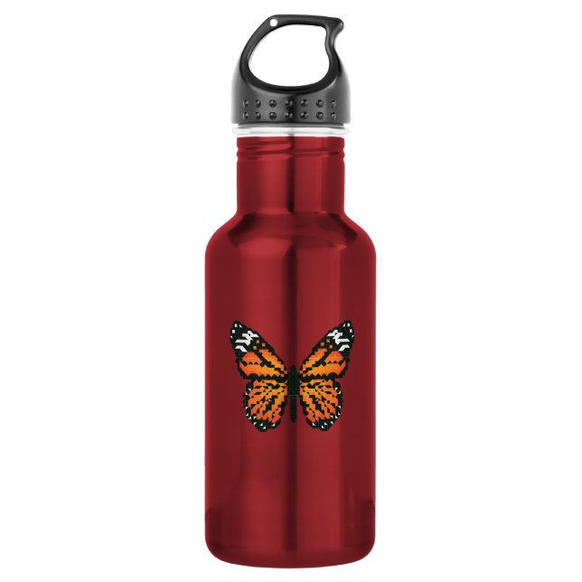 Botella De Agua Mariposa monarca en polígono (Anverso)