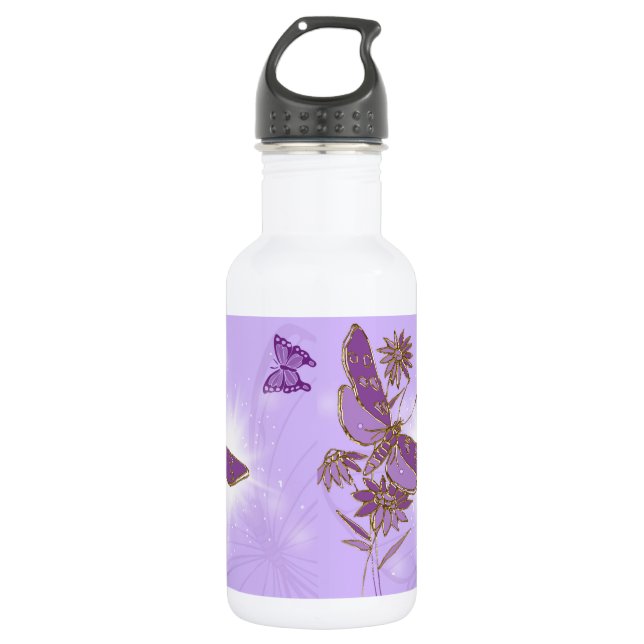 Botella De Agua Mariposa morada (Anverso)