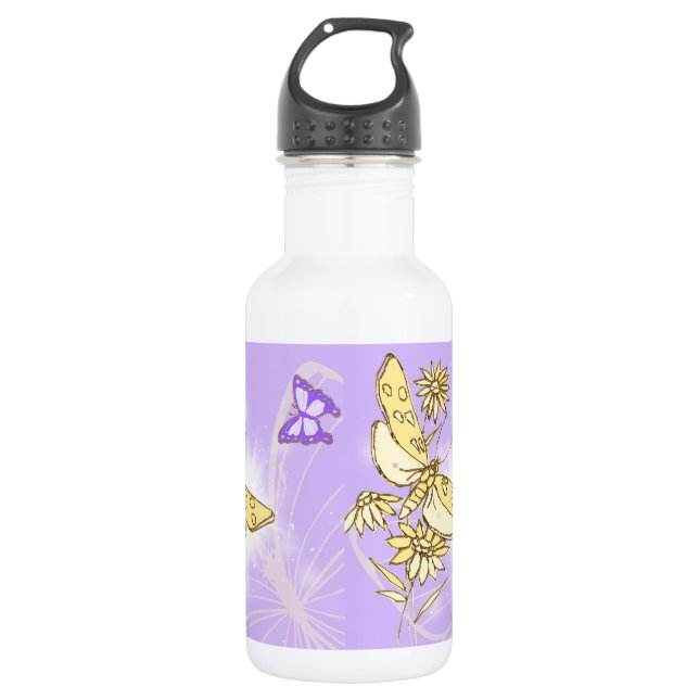 Botella De Agua Mariposa morada (Anverso)