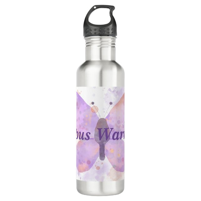 Botella De Agua Mariposa morada Lupus Warrior (Anverso)
