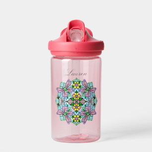Botella De Agua Mariposa rosa Mandala Mano caprichosa