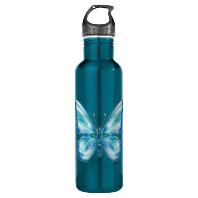 Botella De Agua Mariposa turquesa (Anverso)