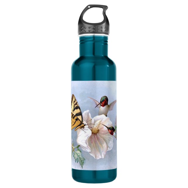 Botella De Agua Mariposa y colibríes (Anverso)