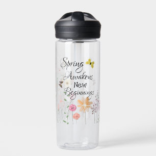 Botella De Agua Mariposa y floral