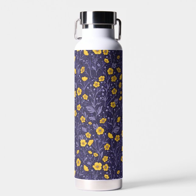 Botella De Agua Mariposas, amarillas y violetas (Delantero)