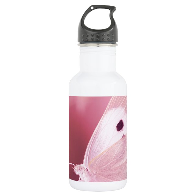 Botella De Agua Mariposas Animales Te Extraño rosa primavera (Anverso)