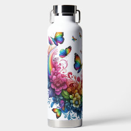 Botella De Agua Mariposas arcoiris