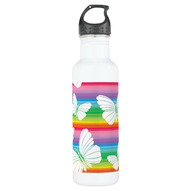 Botella De Agua Mariposas arcoiris (Anverso)