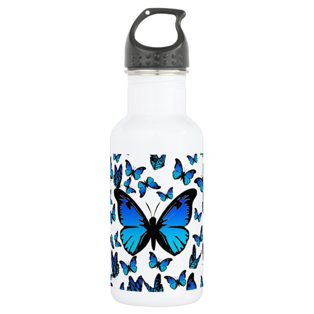 Botella De Agua mariposas azules (Anverso)