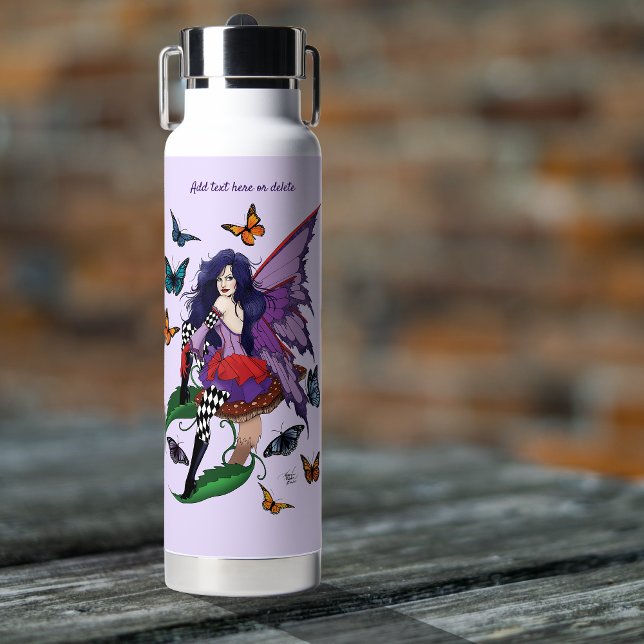 Botella De Agua Mariposas de hongos morados (Subido por el creador)